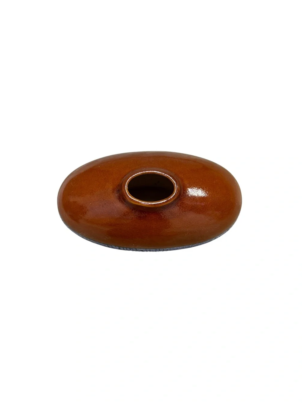 Ceramic Two-Tone Orange and Gray Textured Vase - Home Accents